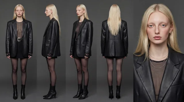Continuity study: front, profile and back.